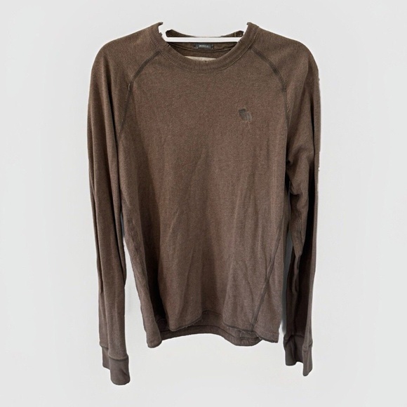 VINTAGE Abercrombie & Fitch Shirt Mens Small Grey Muscle Y2K 90s Thermal Striped - Picture 1 of 7